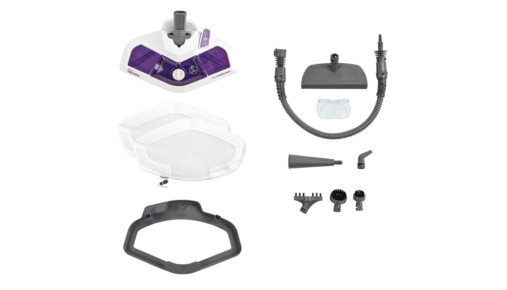 Le nettoyeur balai vapeur Polti Vaporetto SV440 est livré avec 11 accessoires.