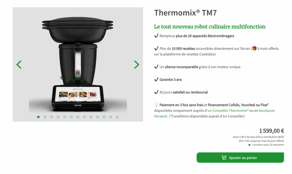 Nouveaux délais annoncés sur le site de Vorwerk