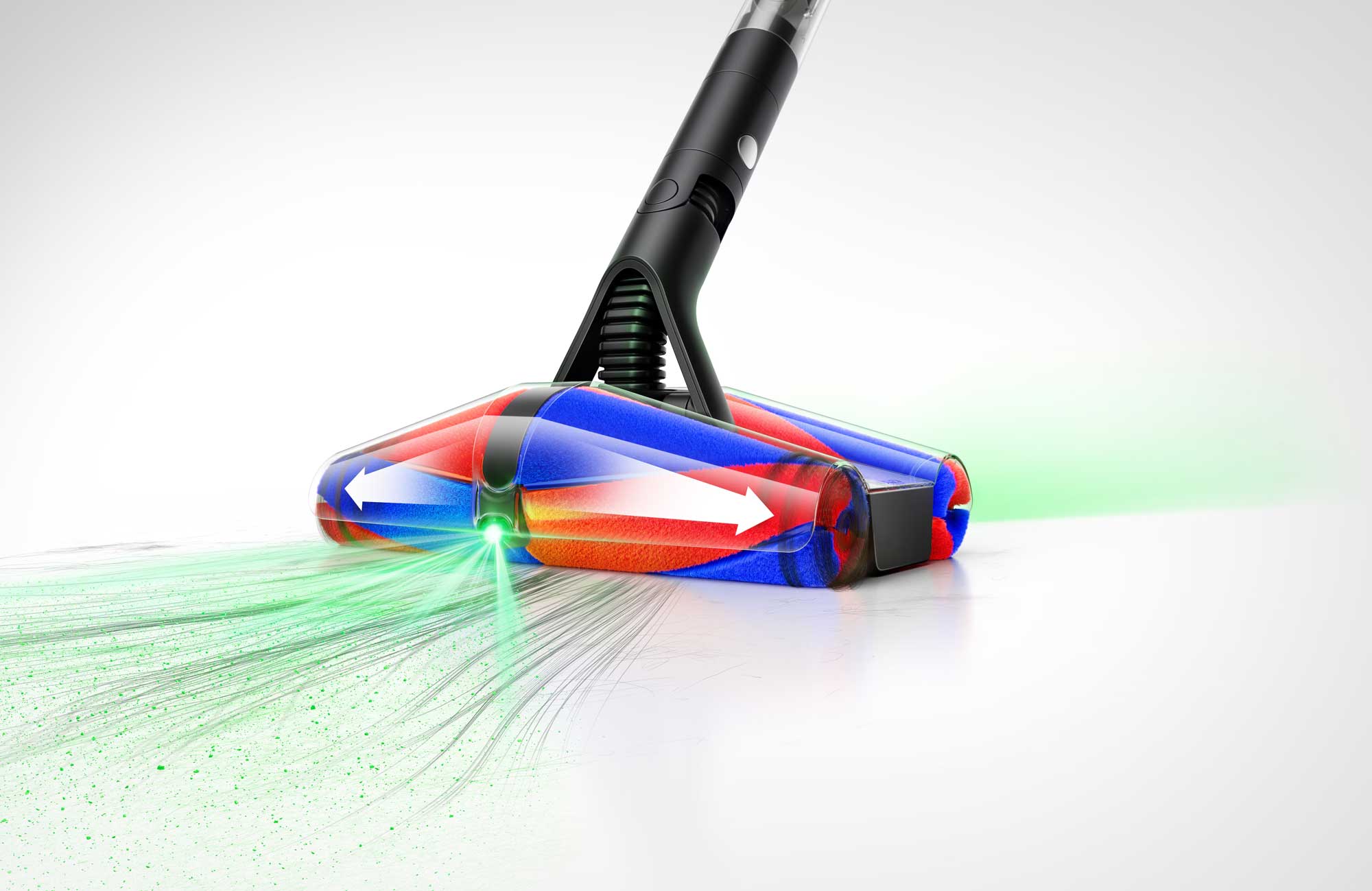 Brosse Fluffycones du Dyson PencilVac avec éclairage LED et brosses coniques anti-emmêlement
