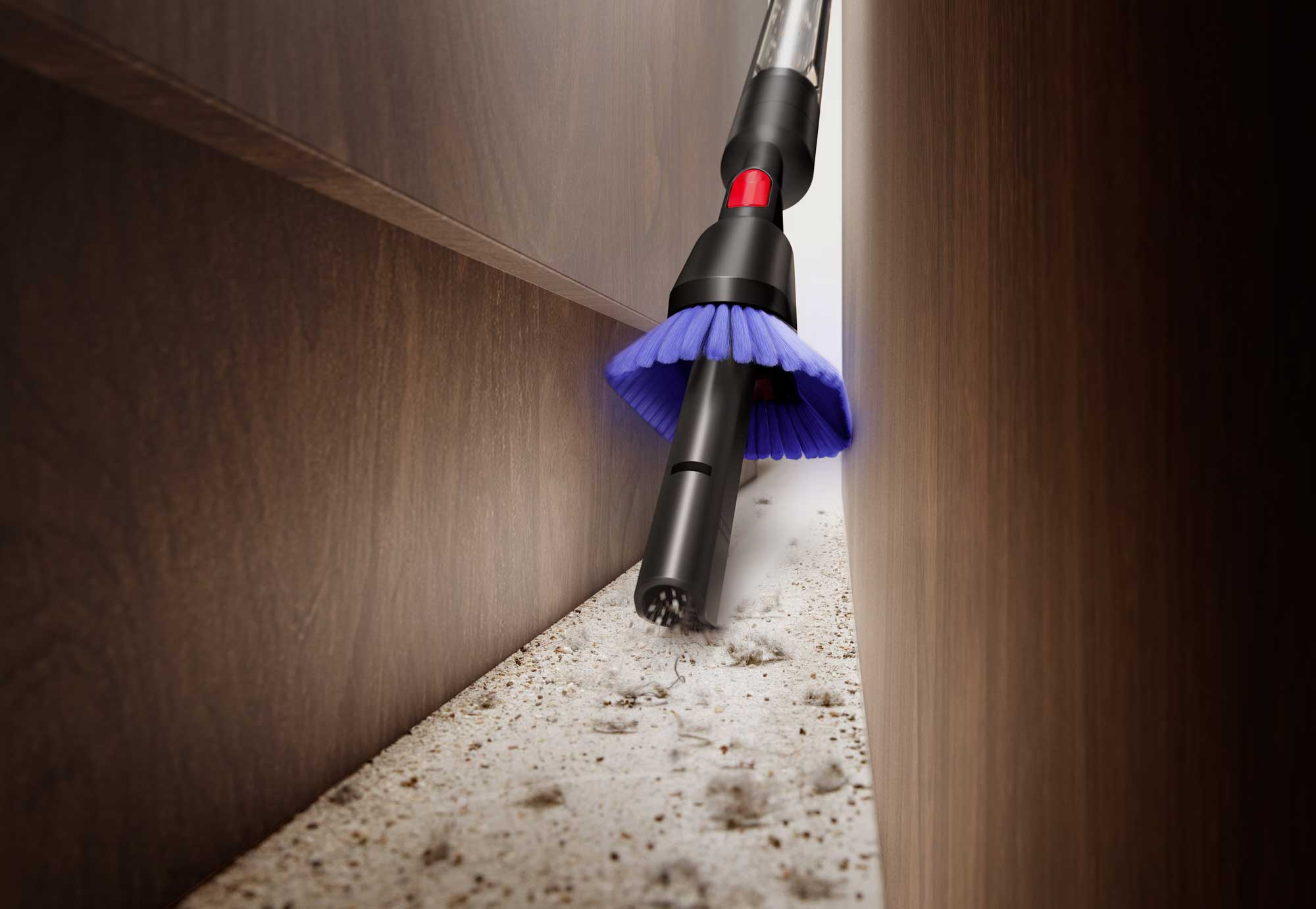 Suceur à fente rangé à l’intérieur du tube du Dyson PencilVac