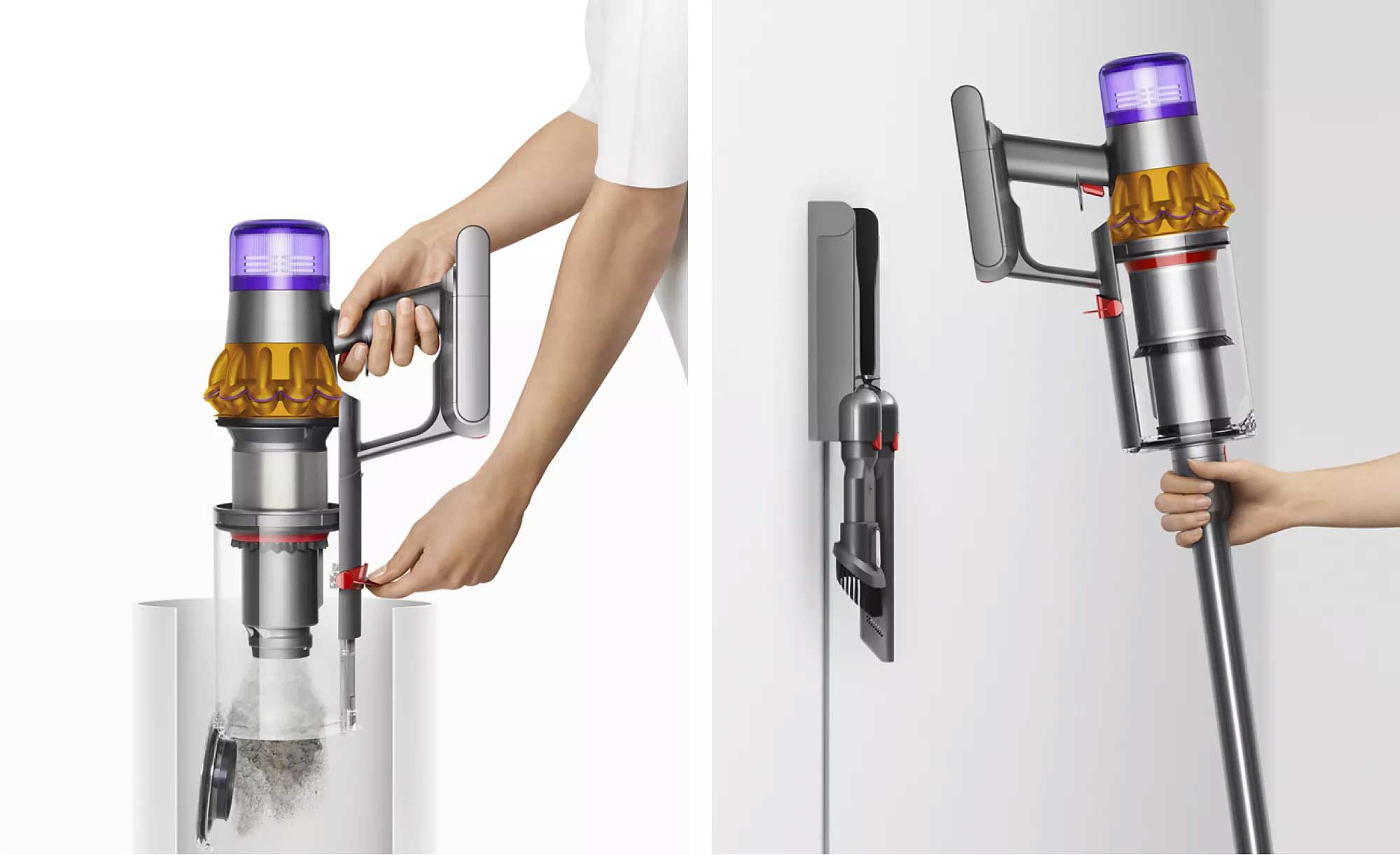 Vidange du collecteur et fixation murale de l’aspirateur Dyson