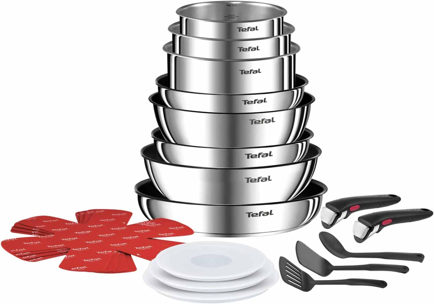 Batterie de cuisine Tefal Ingenio 20 pièces en inox en promotion Prime Day à 129,99 €