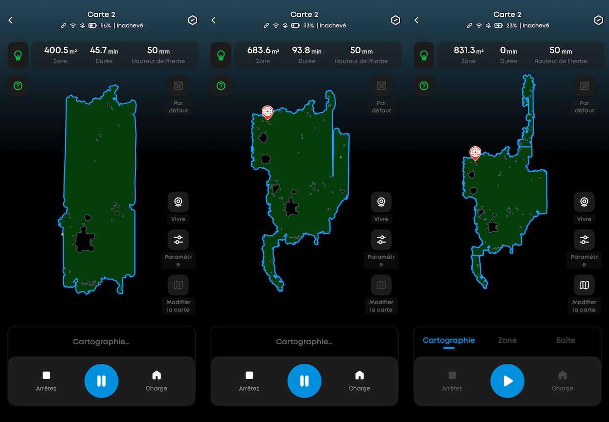 Progression de la cartographie sur l'app Eufy (c) Labo Maison