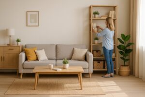 Illustration intérieur bien rangé générée par IA