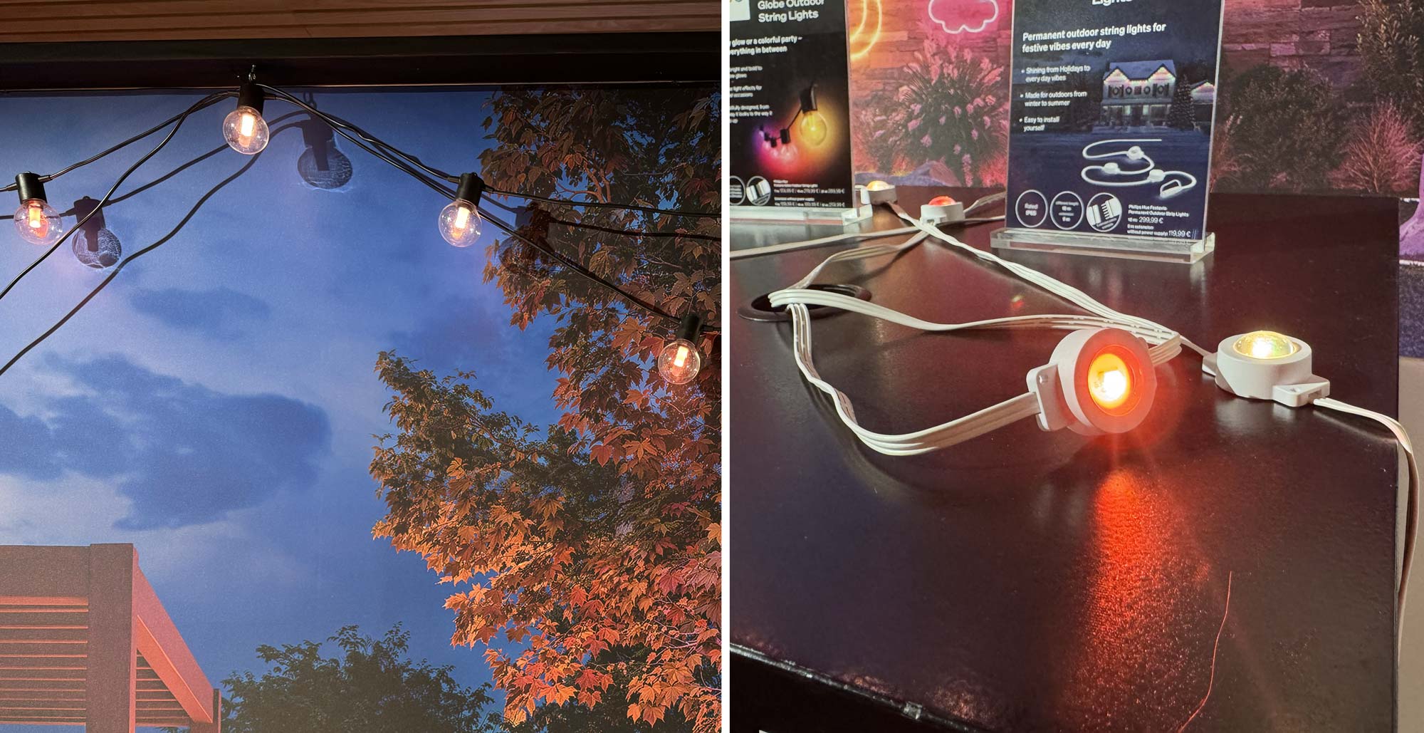 Nouvelles guirlandes Festavia Globe et éclairages extérieurs permanents Philips Hue